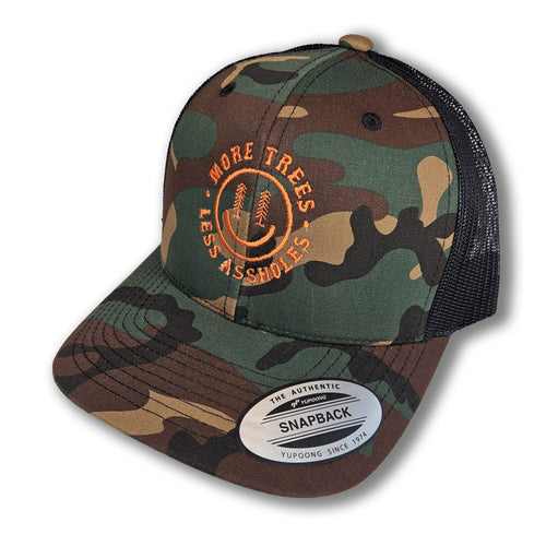 More Trees Embroidered Happyface Hat